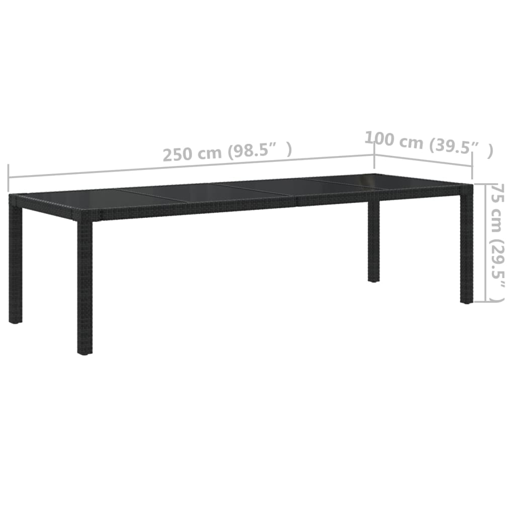 Σετ Τραπεζαρίας Εξ. Χώρου 9 τεμ. Μαύρο Συνθ. Ρατάν με Μαξιλάρια