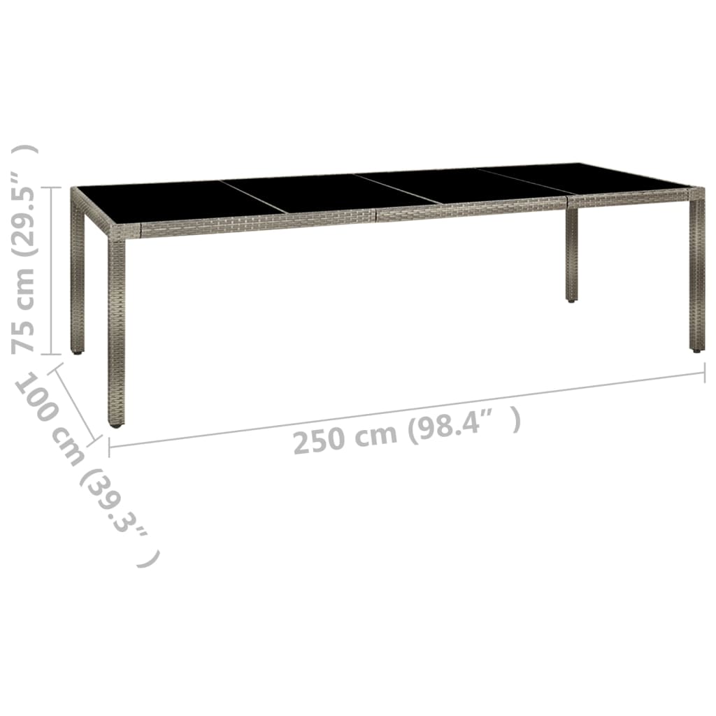 Σετ Τραπεζαρίας Εξ. Χώρου 9 τεμ. Γκρι Συνθ. Ρατάν με Μαξιλάρια - PAKOBAZAAR