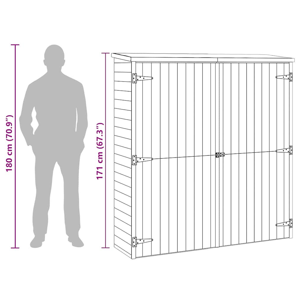 Αποθήκη Εργαλείων Κήπου 163x50x171 εκ. Μασίφ Ξύλο Πεύκου - Pakobazaar