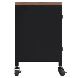 Έπιπλο Τηλεόρασης Μαύρο 110x30x43 εκ. Σίδηρος&Μασίφ Ξύλο Ελάτης