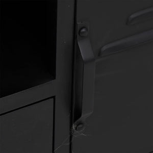 Έπιπλο Τηλεόρασης Μαύρο 110x30x43 εκ. Σίδηρος&Μασίφ Ξύλο Ελάτης