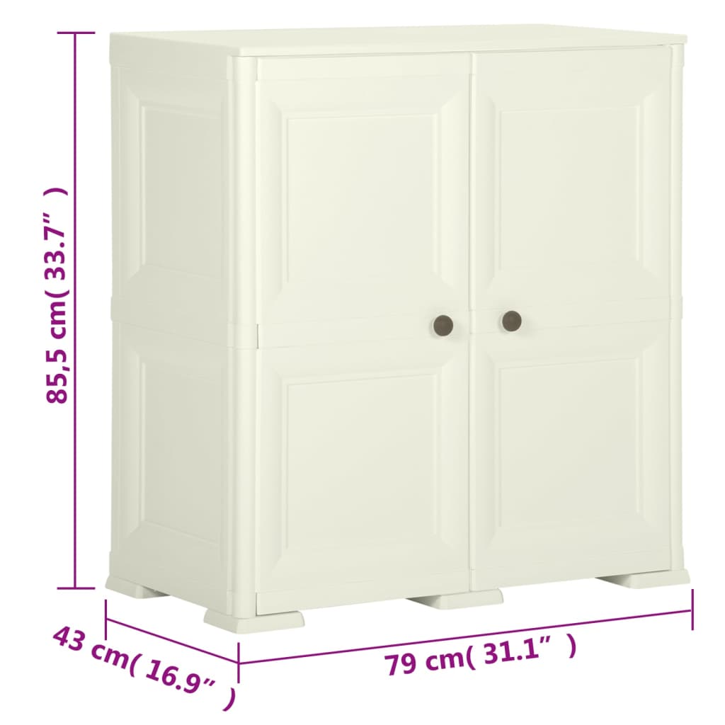Πλαστικό Ντουλάπι Κρεμ Ανοιχτό 79 x 43 x 85,5εκ με Σχέδιο Ξύλου