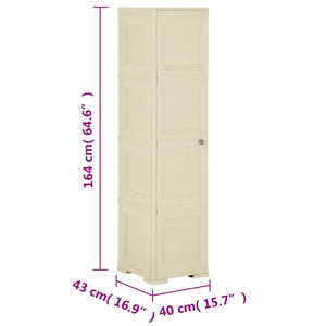 Πλαστικό Ντουλάπι Angora Λευκό 40 x 43 x 164εκ. με Σχέδιο Ξύλου