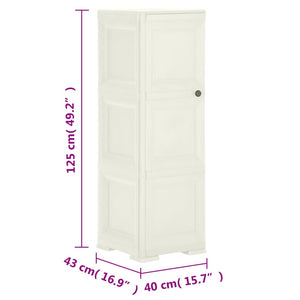 Πλαστικό Ντουλάπι Κρεμ Ανοιχτό 40 x 43 x 125εκ. με Σχέδιο Ξύλου