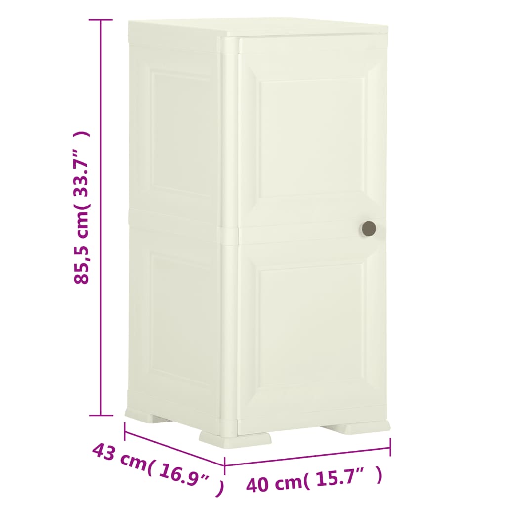Πλαστικό Ντουλάπι Κρεμ Ανοιχτό 40 x 43 x 85,5εκ με Σχέδιο Ξύλου
