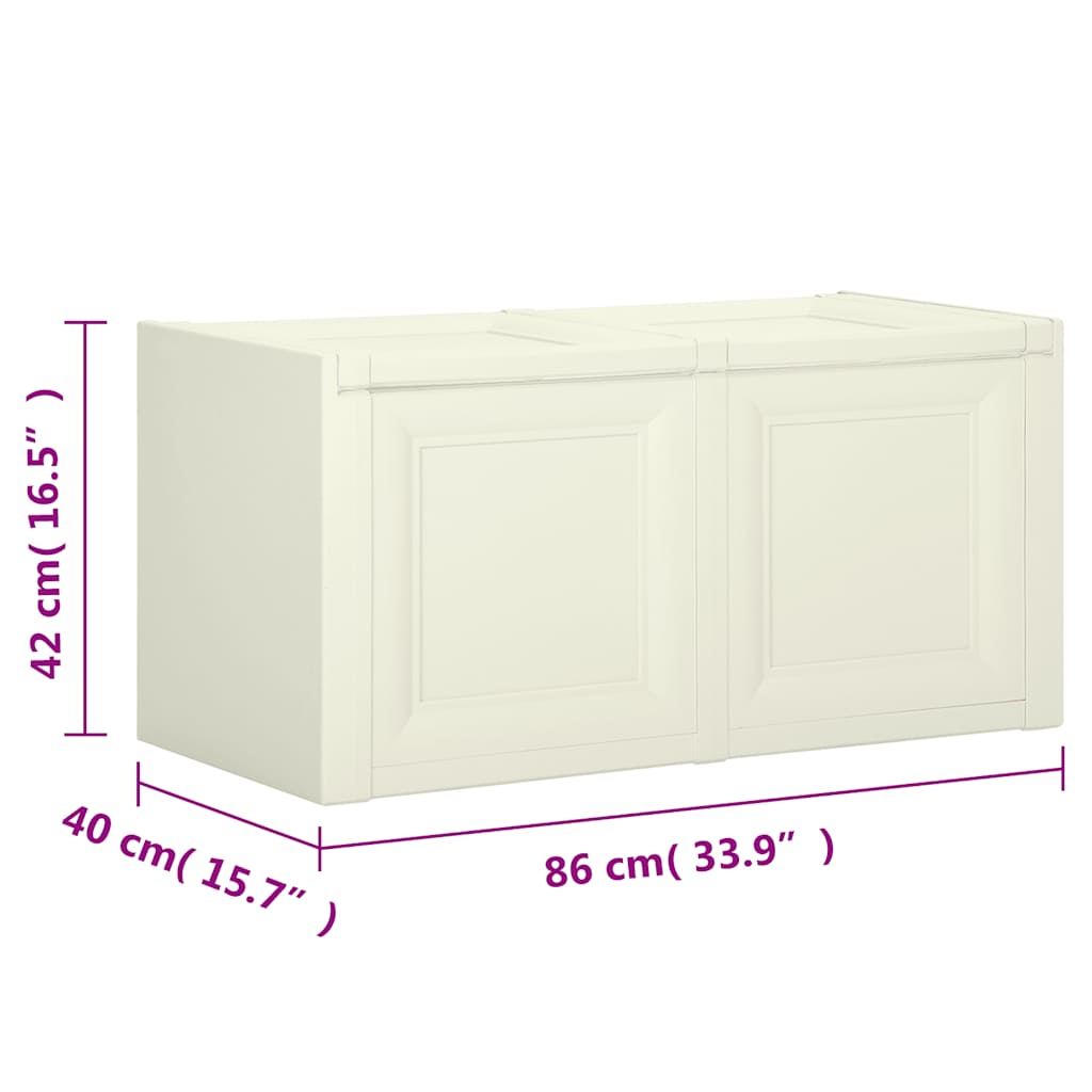 Μπαούλο Αποθήκευσης Ανοιχτό Κρεμ 86x40x42 εκ. 85 Λίτρα