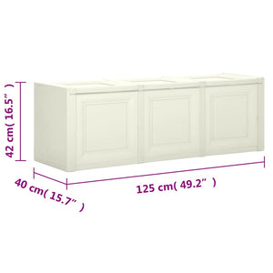 Μπαούλο Αποθήκευσης Ανοιχτό Κρεμ 125 x 40 x 42 εκ. 130 Λίτρα - Pakobazaar
