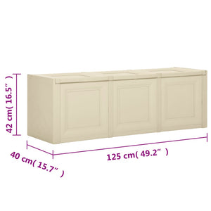 Μπαούλο Αποθήκευσης Angora Λευκό 125 x 40 x 42 εκ. 130 Λίτρα