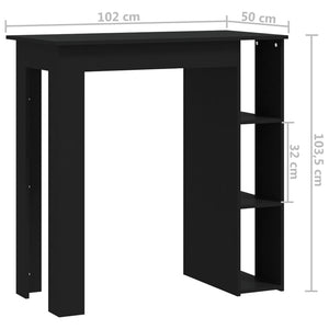 Τραπέζι Κονσόλα με Ράφι Μαύρο 102x50x103,5εκ. Επεξεργ. Ξύλο - Pakobazaar