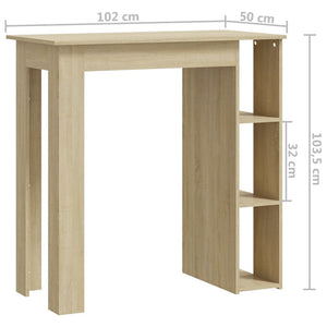Τραπέζι Κονσόλα με Ράφι Sonoma Δρυς 102x50x103,5εκ Επεξ. Ξύλο - Pakobazaar