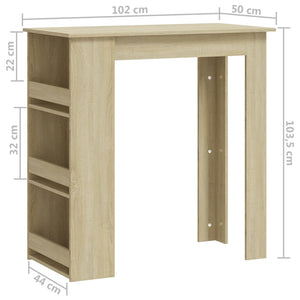 Τραπέζι Μπαρ με Ράφια Sonoma Δρυς 102x50x103,5 εκ. Επεξ. Ξύλο