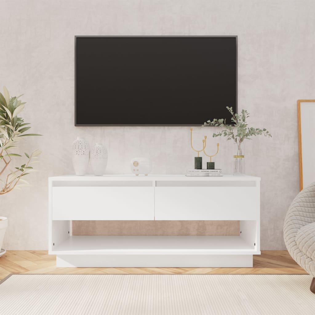 Έπιπλο Τηλεόρασης Λευκό 102 x 41 x 44 εκ. από Επεξ. Ξύλο