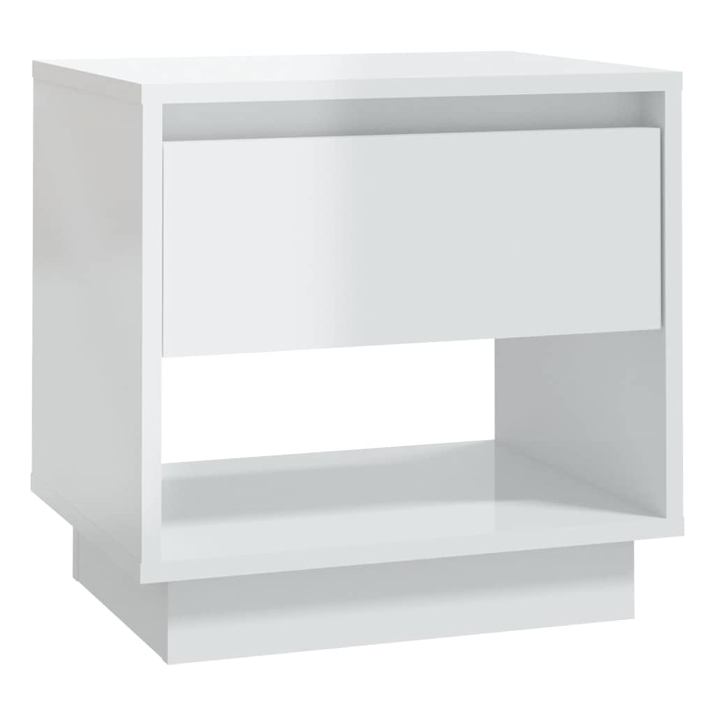 Κομοδίνα 2 τεμ. Γυαλιστ. Λευκό 45 x 34 x 44 εκ. από Μοριοσανίδα