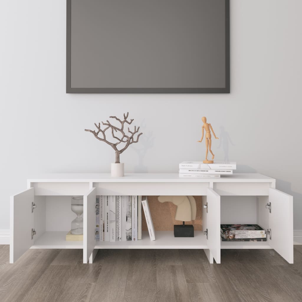 Έπιπλο Τηλεόρασης Λευκό 120x30x40,5 εκ. από Επεξεργασμένο Ξύλο