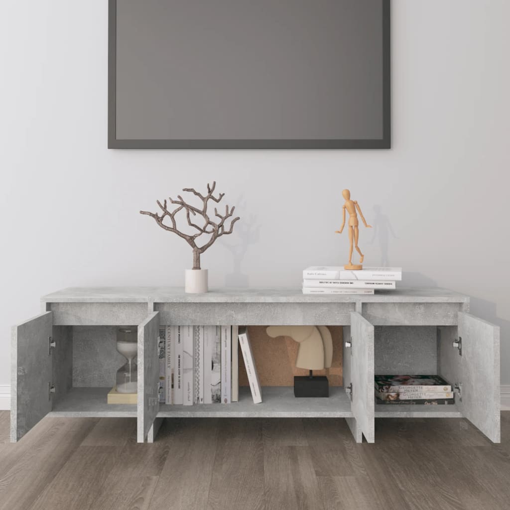 Έπιπλο Τηλεόρασης Γκρι Σκυροδέματος 120x30x40,5 εκ. Επεξ. Ξύλο - Pakobazaar