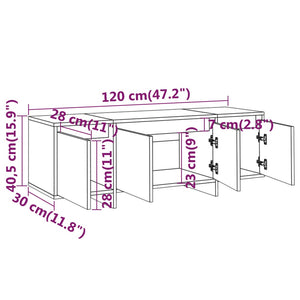 Έπιπλο Τηλεόρασης Γκρι Σκυροδέματος 120x30x40,5 εκ. Επεξ. Ξύλο - Pakobazaar