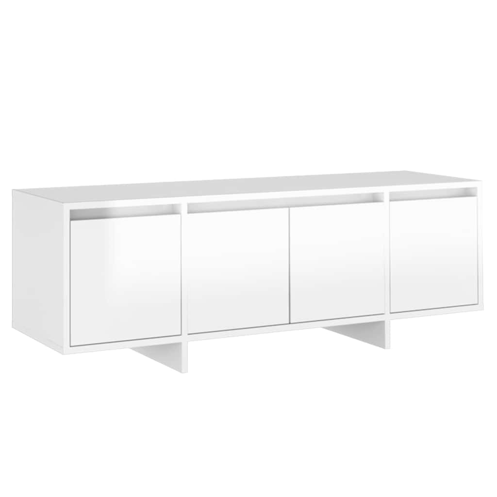 Έπιπλο Τηλεόρασης Γυαλ. Λευκό 120x30x40,5 εκ. Επεξ. Ξύλο