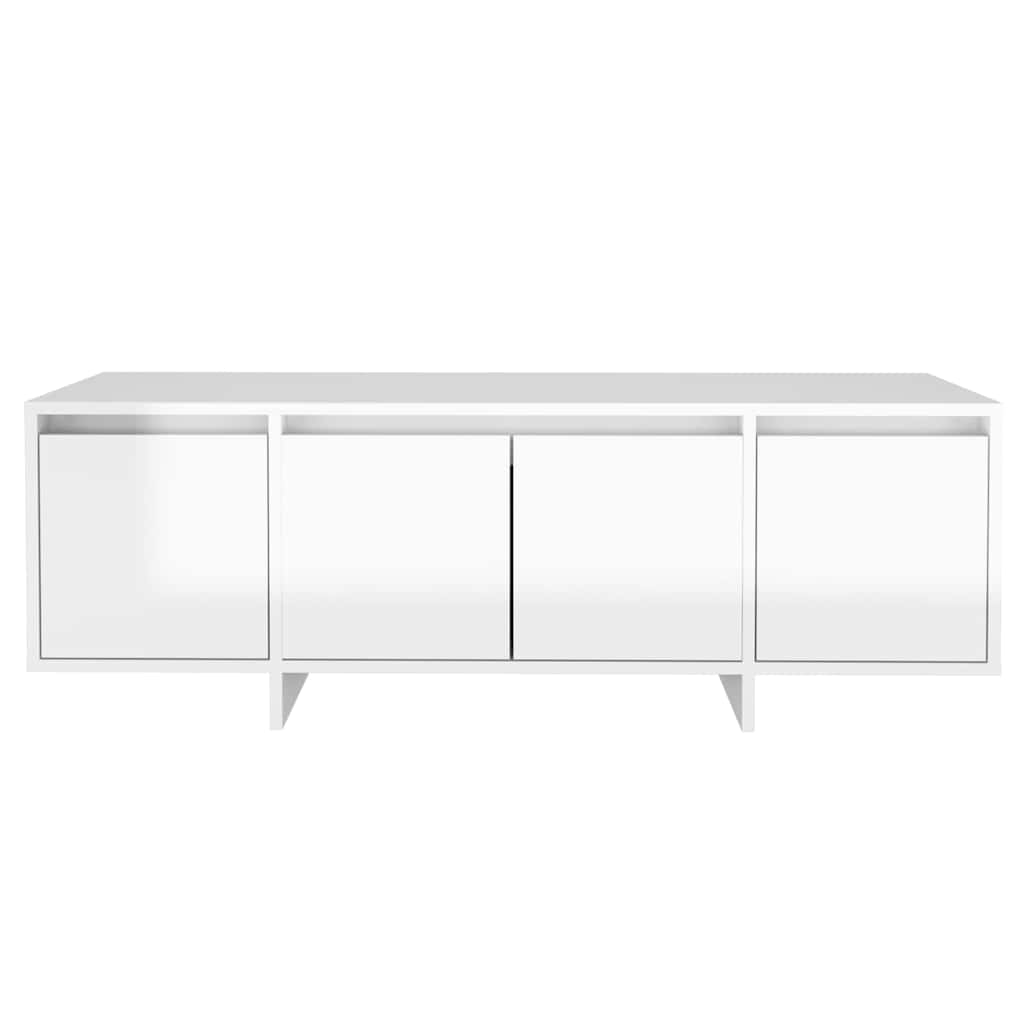 Έπιπλο Τηλεόρασης Γυαλ. Λευκό 120x30x40,5 εκ. Επεξ. Ξύλο