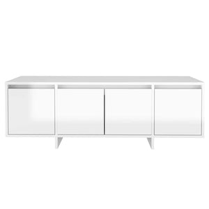 Έπιπλο Τηλεόρασης Γυαλ. Λευκό 120x30x40,5 εκ. Επεξ. Ξύλο