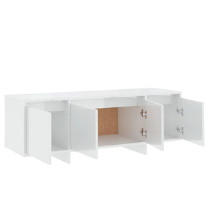 Έπιπλο Τηλεόρασης Γυαλ. Λευκό 120x30x40,5 εκ. Επεξ. Ξύλο