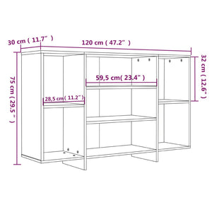 Μπουφές Μαύρος 120 x 30 x 75 εκ. από Μοριοσανίδα