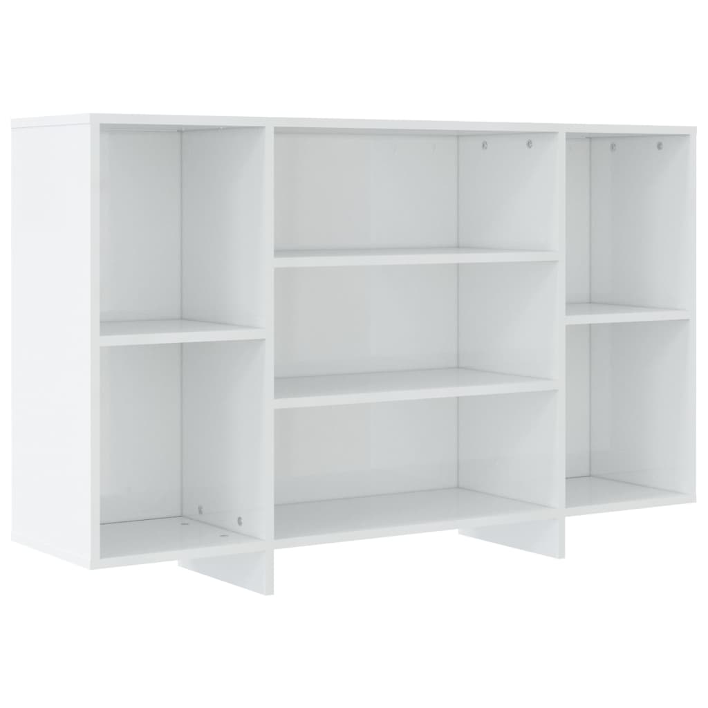 Μπουφές Γυαλιστερός Λευκός 120 x 30 x 75 εκ. από Επεξ. Ξύλο