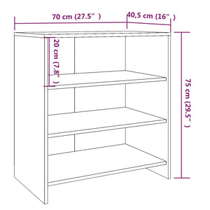 Ντουλάπι Γκρι Σκυροδέματος 70x40,5x75 εκ. Επεξεργασμένο Ξύλο