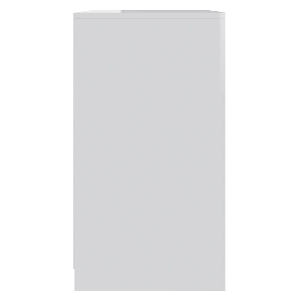 Ντουλάπι Γυαλιστερό Λευκό 70x40,5x75 εκ. Επεξεργασμένο Ξύλο