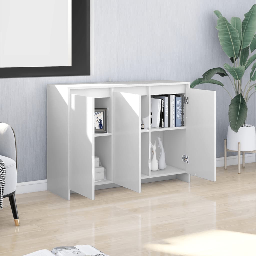 Μπουφές Λευκός 102 x 33 x 75 εκ. από Επεξ. Ξύλο