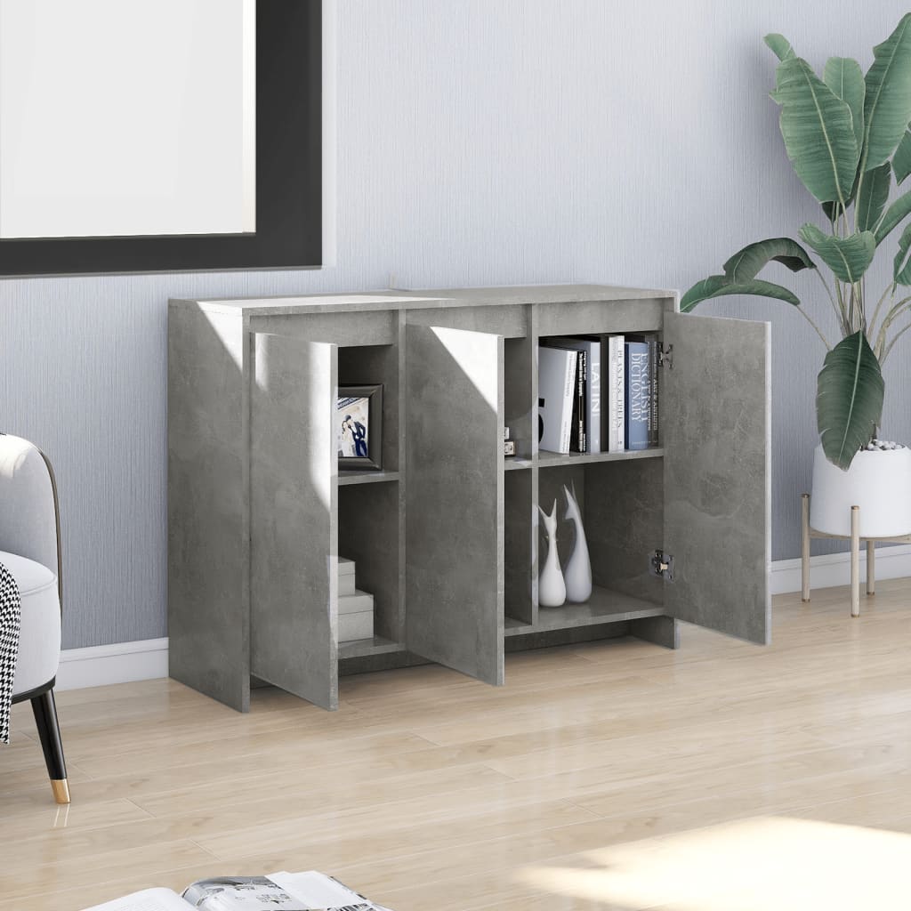 Ντουλάπι Γκρι Σκυροδέματος 102x33x75 εκ. Επεξεργασμένο Ξύλο