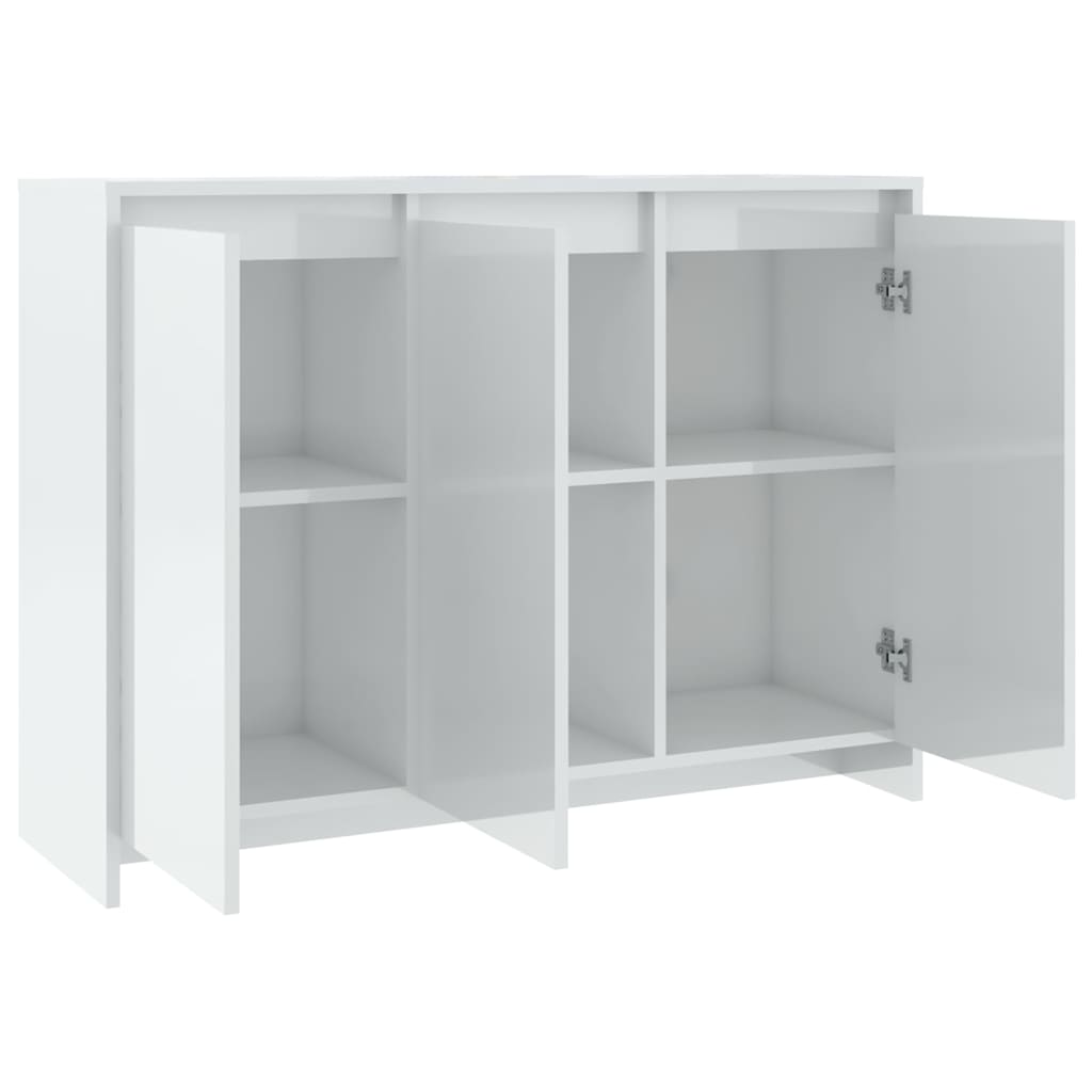 Ντουλάπι Γυαλιστερό Λευκό 102x33x75 εκ. Επεξεργασμένο Ξύλο