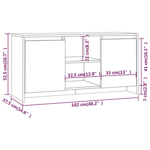 Έπιπλο Τηλεόρασης Μαύρο 102 x 37,5 x 52,5 εκ. από Επεξ. Ξύλο