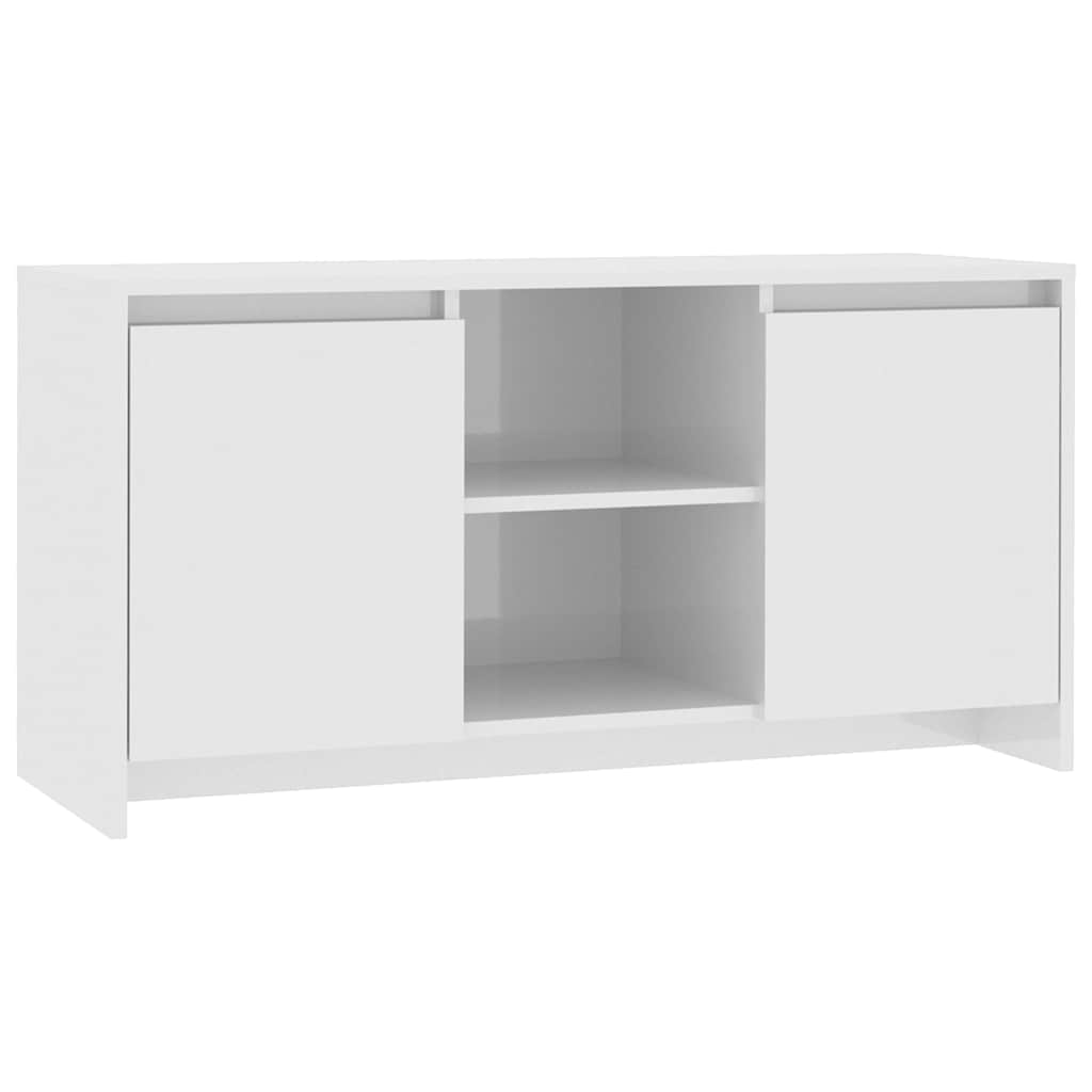 Έπιπλο Τηλεόρασης Γυαλ. Λευκό 102x37,5x52,5 εκ. από Μοριοσανίδα
