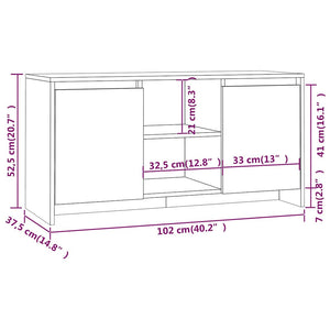 Έπιπλο Τηλεόρασης Γυαλ. Λευκό 102x37,5x52,5 εκ. από Μοριοσανίδα