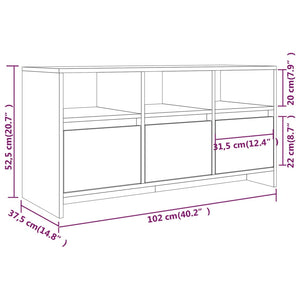 Έπιπλο Τηλεόρασης Γυαλ. Λευκό 102x37,5x52,5 εκ. από Μοριοσανίδα