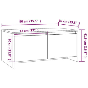 Τραπεζάκι Σαλονιού Λευκό 90 x 50 x 41,5 εκ. από Επεξ. Ξύλο