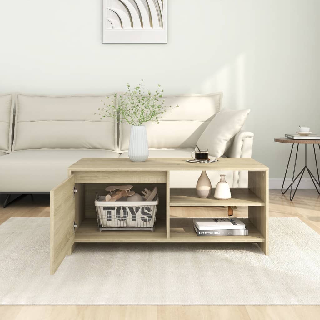 Τραπεζάκι Σαλονιού Sonoma Δρυς 102x50x45 εκ. Επεξεργασμένο Ξύλο - Pakobazaar