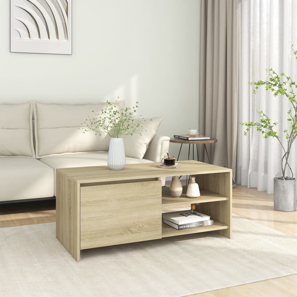Τραπεζάκι Σαλονιού Sonoma Δρυς 102x50x45 εκ. Επεξεργασμένο Ξύλο - Pakobazaar