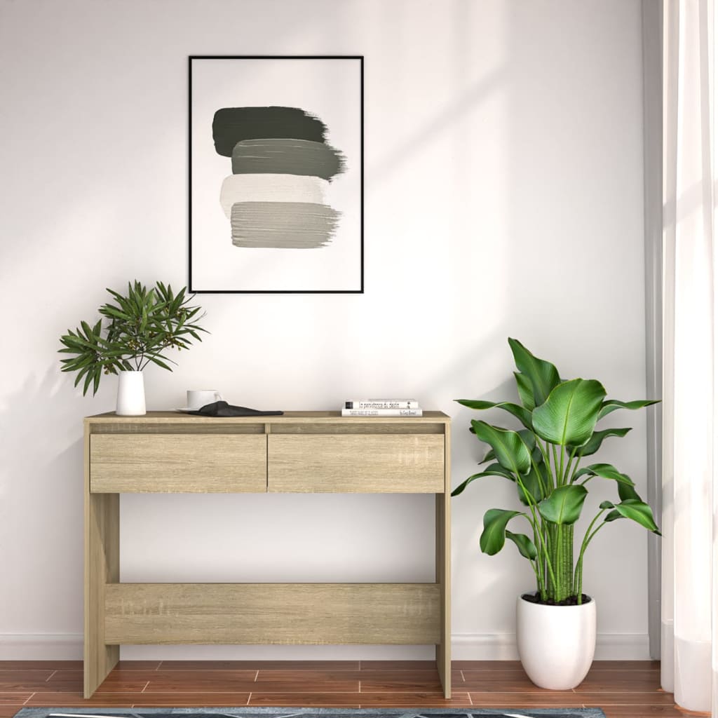 Τραπέζι Κονσόλα Sonoma Δρυς 100x35x76,5 εκ. Επεξεργασμένο Ξύλο - Pakobazaar