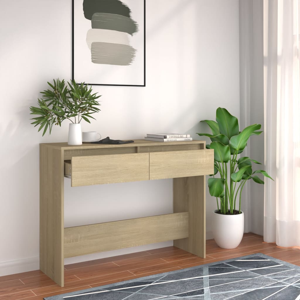 Τραπέζι Κονσόλα Sonoma Δρυς 100x35x76,5 εκ. Επεξεργασμένο Ξύλο - Pakobazaar