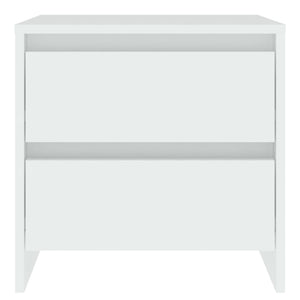 Κομοδίνα 2 τεμ. Λευκά 45 x 34,5 x 44,5 εκ. από Επεξ. Ξύλο