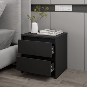 Κομοδίνο Μαύρο 45 x 34,5 x 44,5 εκ. από Μοριοσανίδα
