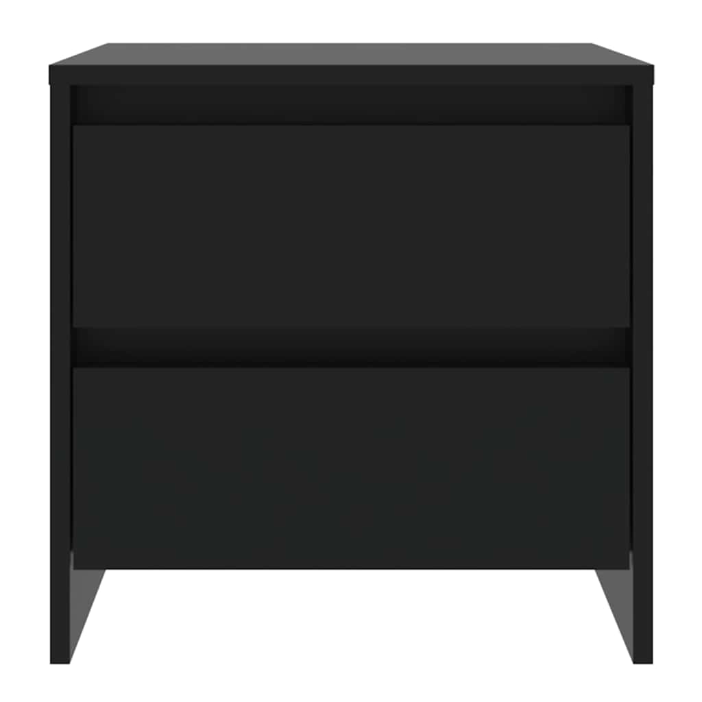 Κομοδίνα 2 τεμ. Μαύρα 45 x 34,5 x 44,5 εκ. από Μοριοσανίδα