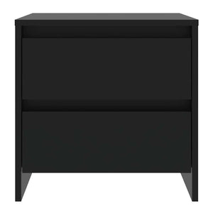 Κομοδίνα 2 τεμ. Μαύρα 45 x 34,5 x 44,5 εκ. από Μοριοσανίδα