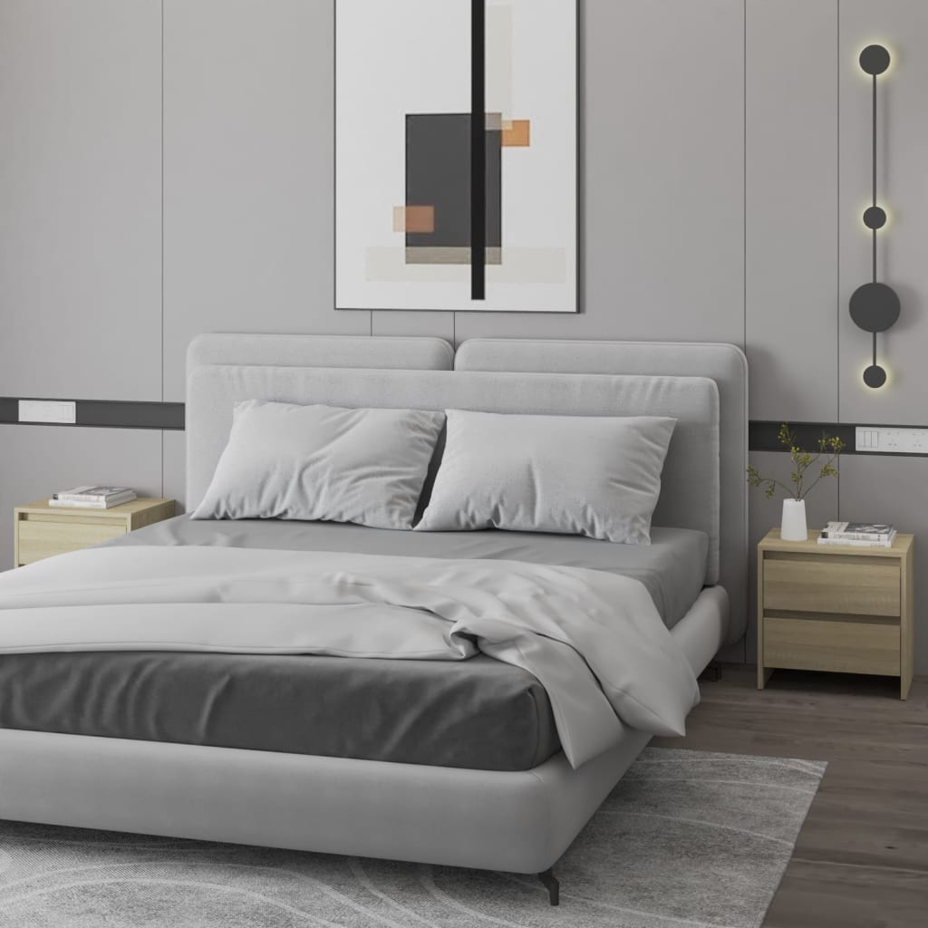 Κομοδίνα 2 τεμ. Sonoma Δρυς 45x34,5x44,5 εκ. Επεξεργασμένο Ξύλο