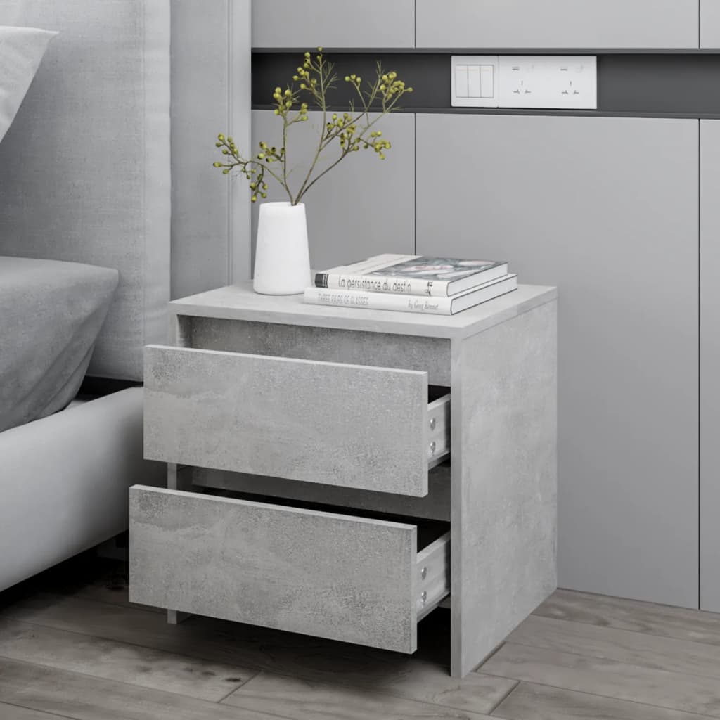 Κομοδίνο Γκρι Σκυροδέματος 45 x 34,5 x 44,5 εκ. από Μοριοσανίδα