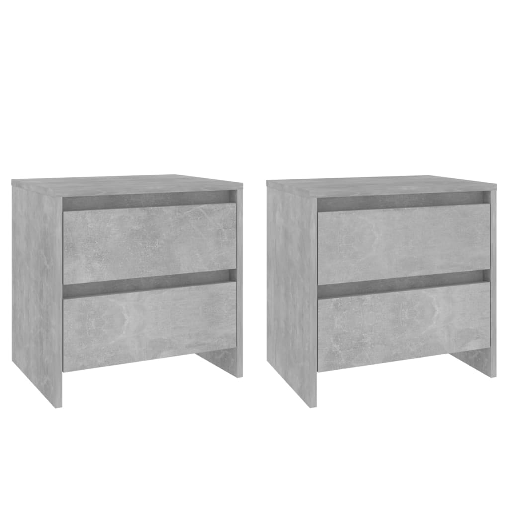 Κομοδίνα 2 τεμ. Γκρι Σκυρ. 45x34,5x44,5 εκ. Επεξεργασμένο Ξύλο