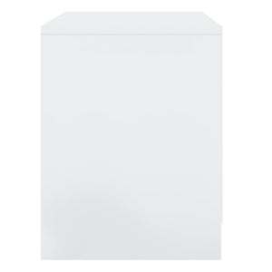 Κομοδίνα 2 τεμ. Γυαλ. Λευκό 45x34,5x44,5 εκ. Επεξεργασμένο Ξύλο - Pakobazaar