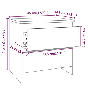 Κομοδίνα 2 τεμ. Γυαλ. Λευκό 45x34,5x44,5 εκ. Επεξεργασμένο Ξύλο - Pakobazaar