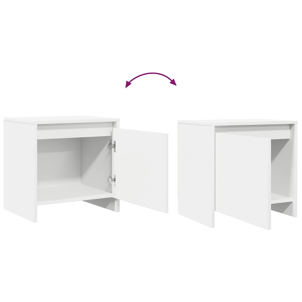 Κομοδίνο Λευκό 45 x 34 x 44,5 εκ. από Μοριοσανίδα - Pakobazaar